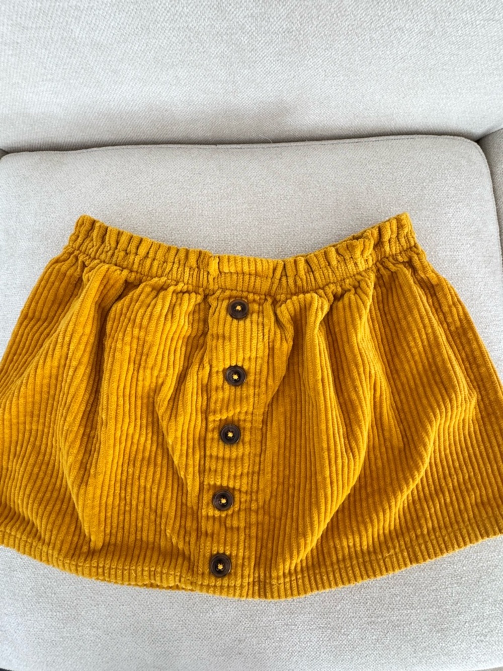 Isaac Mizrahi Yellow Corduroy Button Skirt - Girls Size 5/6